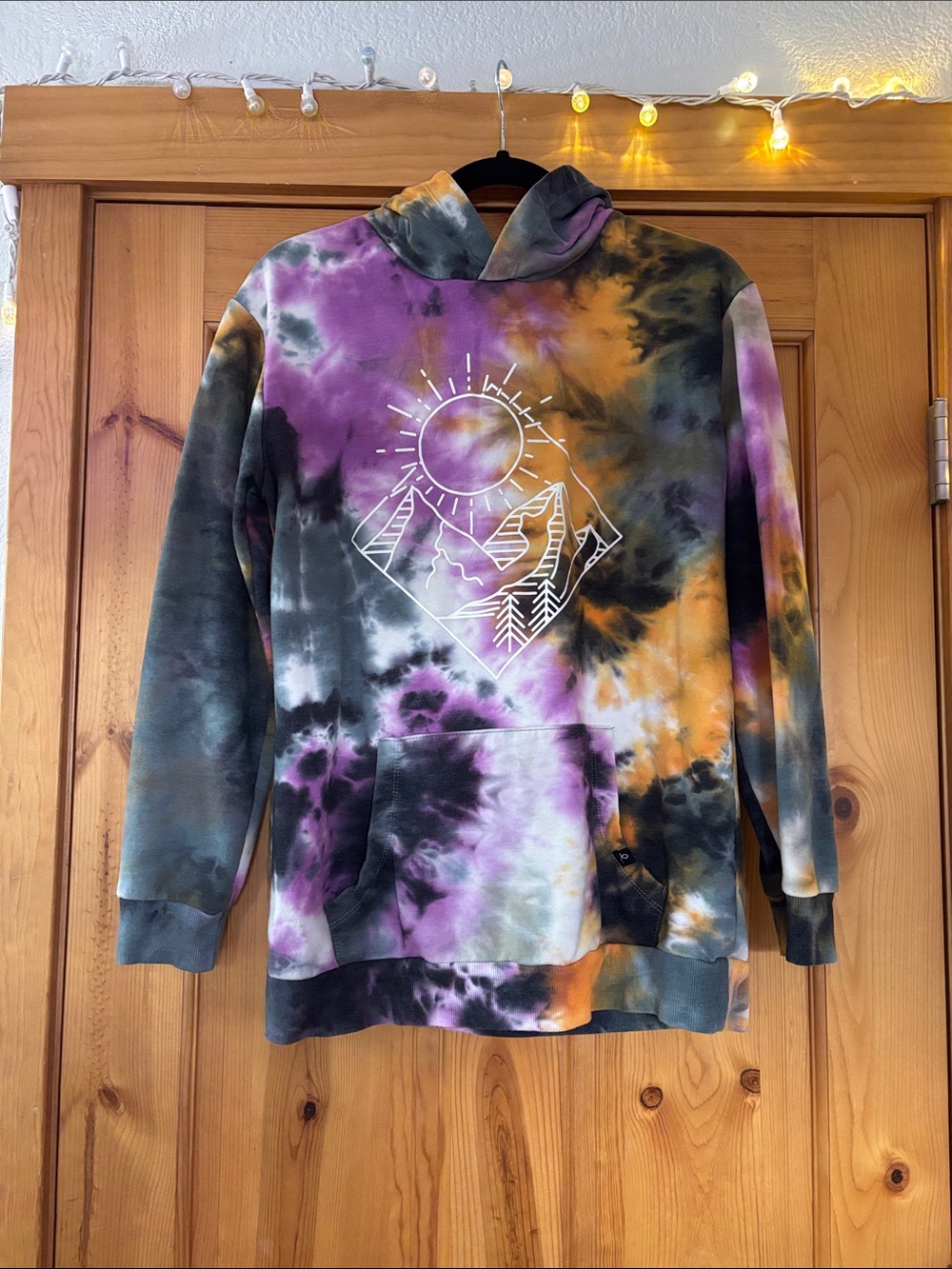 art class Tie-Dye Hoodie in Purple, Orange, Black & White